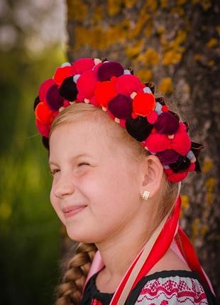 Український вінок, вінок з стрічками