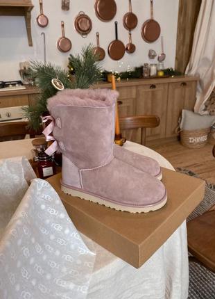 Ugg bailey bow женские сапоги угг с бантами розовые3 фото