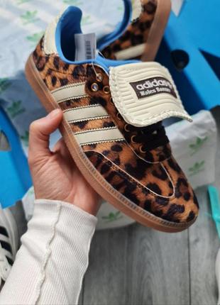 Женские кроссовки adidas samba x walles bonner leopard