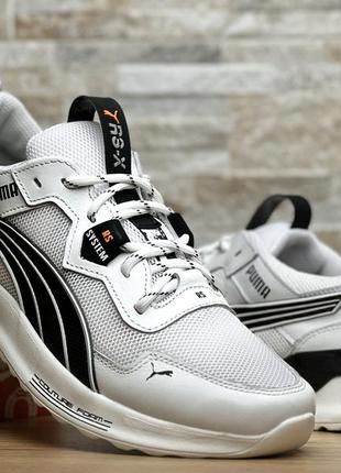 Кроссовки мужские puma rs-x white кожа-сетка