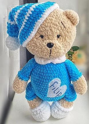 Ведмедик вязаний. у язаний плюшевий ведмедик