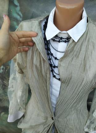 Дизайнерский кардиган пиджак в стиле бохо лен+шелк isalla oska,annette gertz5 фото