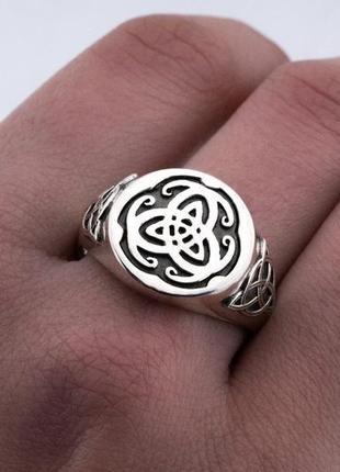 Серебряное кольцо трикветра, кольцо символ, кольцо викингов1 фото