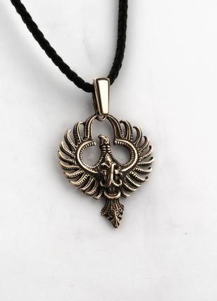Кельтський кулон фенікс, вікінг фенікс, кулон вікінг, намиста викигов, ювелірні вироби вікінгів