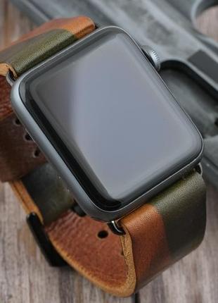 Военный кожаный ремешок для apple watch series 1,2,3,4,5,6 на 38-44mm1 фото