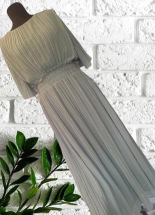 Платье плиссе zara мятного цвета размер xl2 фото