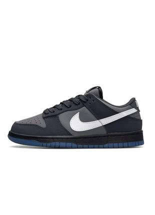 Жіночі шкіряні нубук кросівки nike sb dunk low antracite, кеди жіночі найк сірі. жіноче взуття7 фото