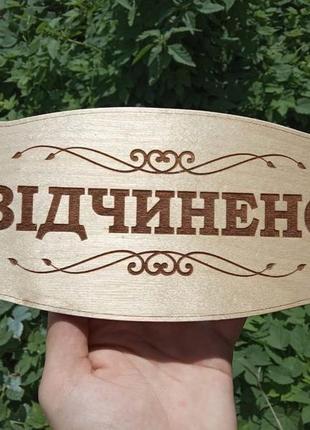 Табличка на двері відчинено/зачинено