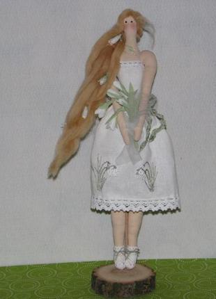 Інтер'єрна лялька тільда весна подснежинка