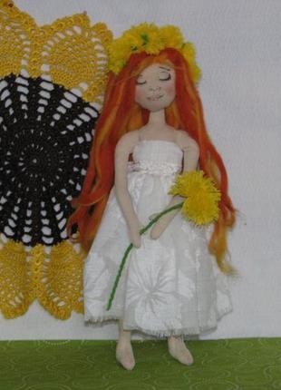 Авторская текстильная кукла одуванка1 фото