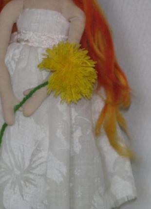 Авторская текстильная кукла одуванка4 фото