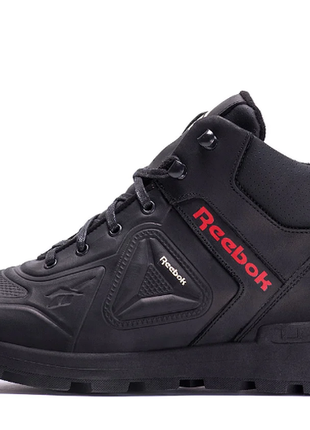 Чоловічі зимові шкіряні черевики reebok black leatherr-1 бот