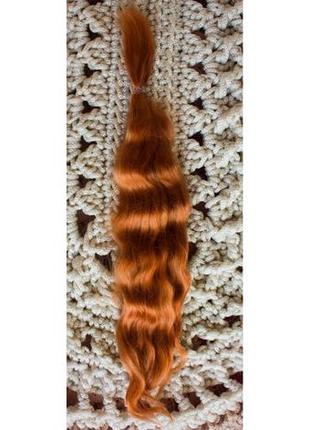 Волосы для кукол натуральные, козочка, мохер 25 см5 фото