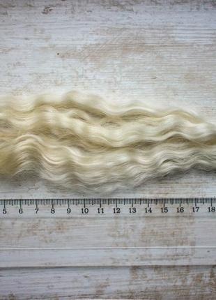 Волосы для кукол натуральные, козочка, мохер 25 см7 фото