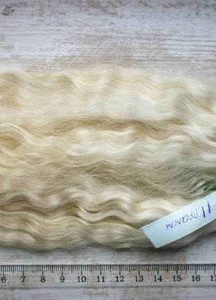 Волосы для кукол натуральные, козочка, мохер 25 см5 фото