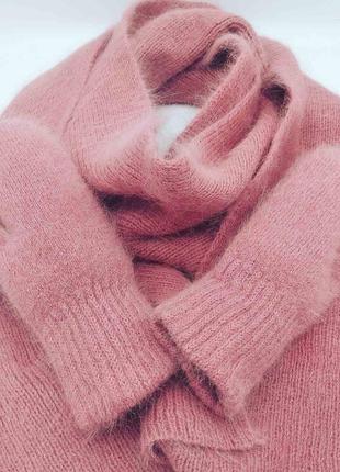 Комплект шарф і рукавиці (бегонія)