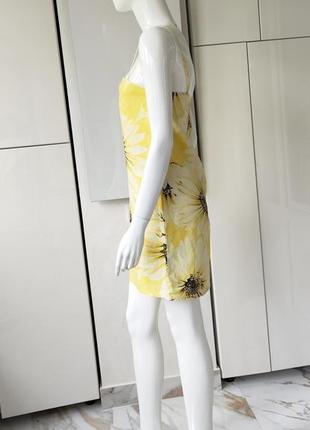 ♥️1+1=3♥️ h&m платье мини из смеси льна и хлопка в цветочный принт7 фото