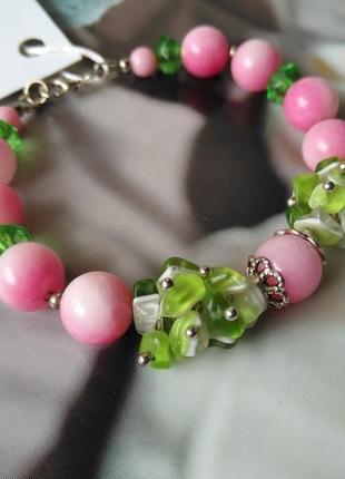 Браслет из камней "яблоневый цвет"