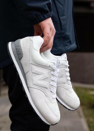 Мужские кроссовки new balance 574 light silver2 фото