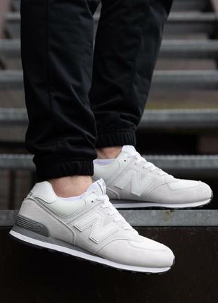 Мужские кроссовки new balance 574 light silver7 фото