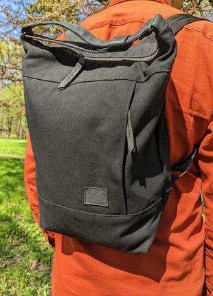 Черный городской рюкзак унисекс минимализм, рюкзак-сумка
