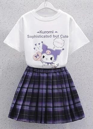 Комплект  футболка та спідниця  куромі  120;140  рост