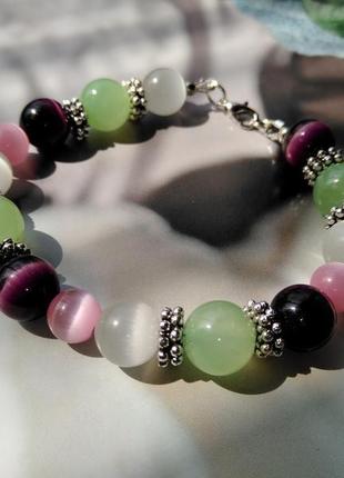 Браслет из камней "цветы вишни"