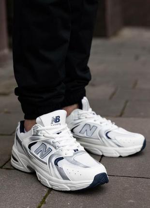 Мужские кроссовки new balance 530 white dark blue