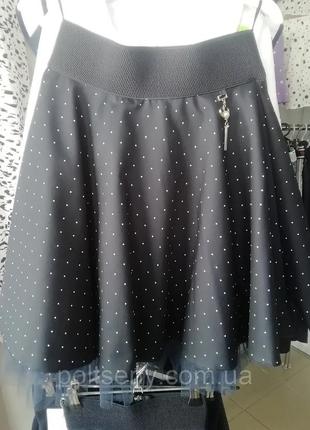 Юбка школьная юбка-солнце школьная форма синяя нарядная3 фото