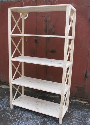 Стелаж дерев'яний 5 полиць