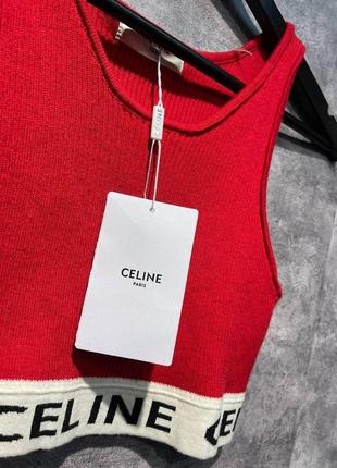 Топ в стиле celine в полоску белый черный серый красный4 фото