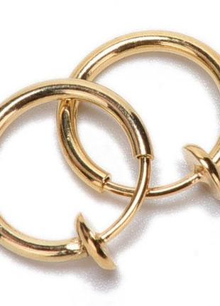 Пирсинг кольцо обманка для носа уха губы клипса колечко (розовое золото)
