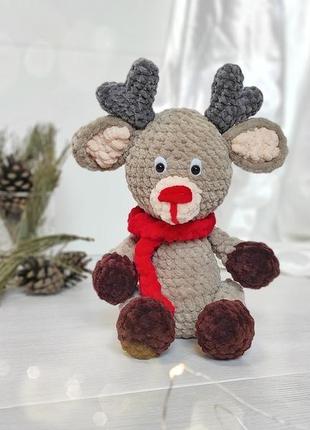 Рождественский набор. плюшевая игрушка и игрушка на ёлку олененок2 фото