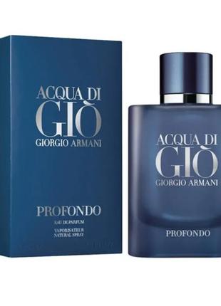 Парфюмированная вода для мужчин giorgio armani acqua di gio profondo. объем 75 ml.1 фото