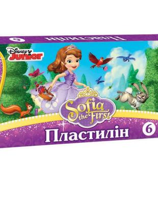 Пластилін в картонній коробці принцеса софія. 6 кольорів. 105 грам2 фото