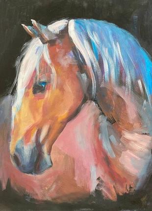 Картина маслом «портрет коня»1 фото