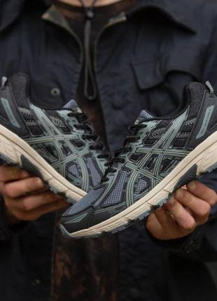 👟 кроссовки asics gel venture 6 black\grey\beige/ наложка bs👟9 фото