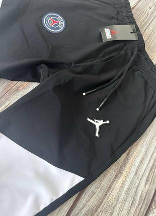 Спортивные штаны мужские jordan paris black white2 фото