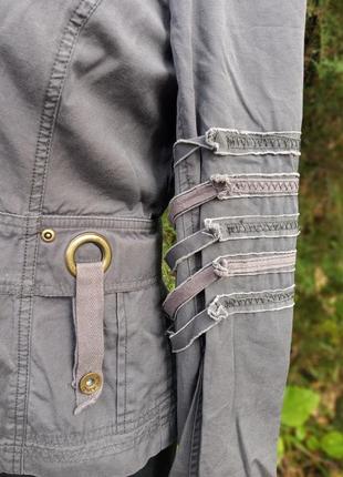 Only пиджак куртка с заклёпками металлическими милитари серая гранж5 фото
