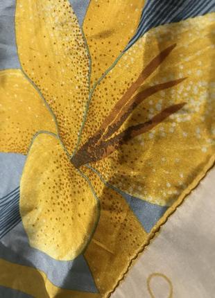 Статусный винтажный шелковый платок guy laroche, france, 80*80 см6 фото