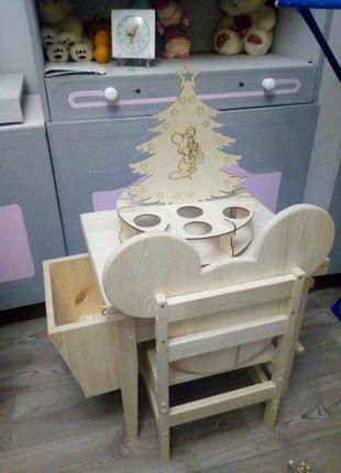Комплект деревянной детской мебели (столик и стульчик)6 фото