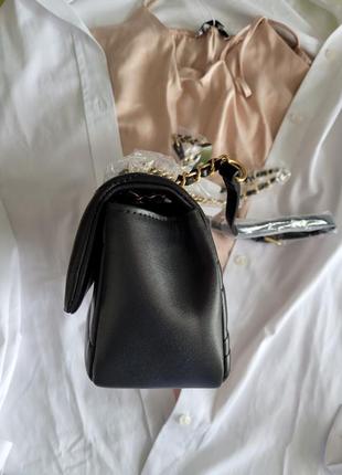 Модна чорна стьобана сумка, натуральна шкіра, відмінна якість2 фото