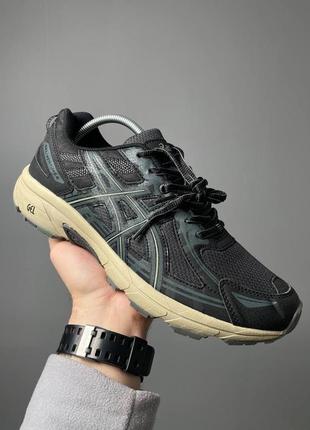 👟 кроссовки asics gel venture 6 black\grey\beige/ наложка bs👟7 фото