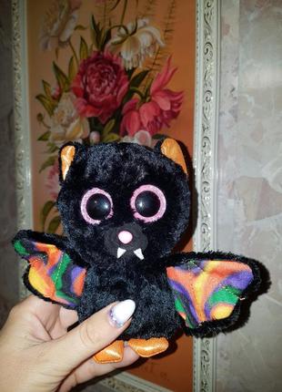 Ty beanie boos очістик кажан з блискітками scarem 15 см5 фото