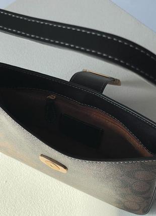 Черная женская кожаная сумка бренд coach10 фото
