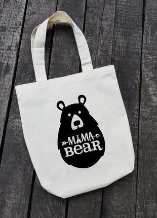 Эко сумка "мама медведица"1 фото