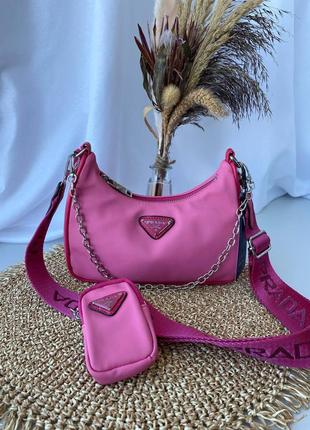 Женская сумочка prada mini pink