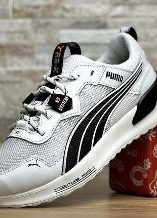 Кроссовки мужские puma rs-x white кожа-сетка1 фото