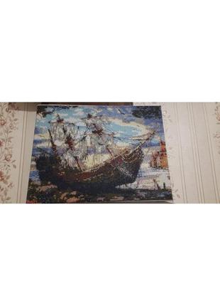 Картина алмазный вышивкой " пиратский корабль"1 фото
