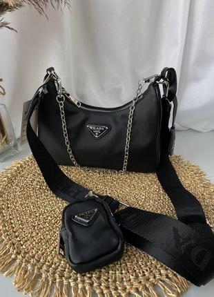 Женская сумка prada mini black